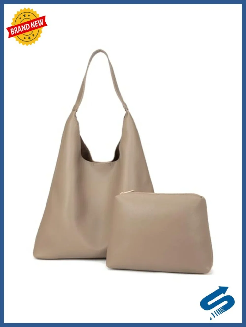 Slouchy Hobo Bag Women Magnetic Closure Shoulder Tote Faux Leather with Pouch